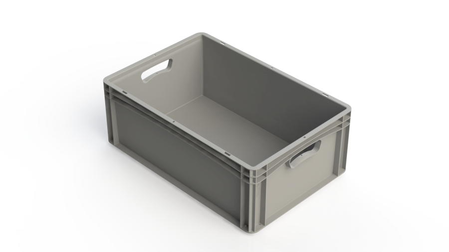 Přepravka Basicline 2262/0003 šedá, OÚ, uzavřená